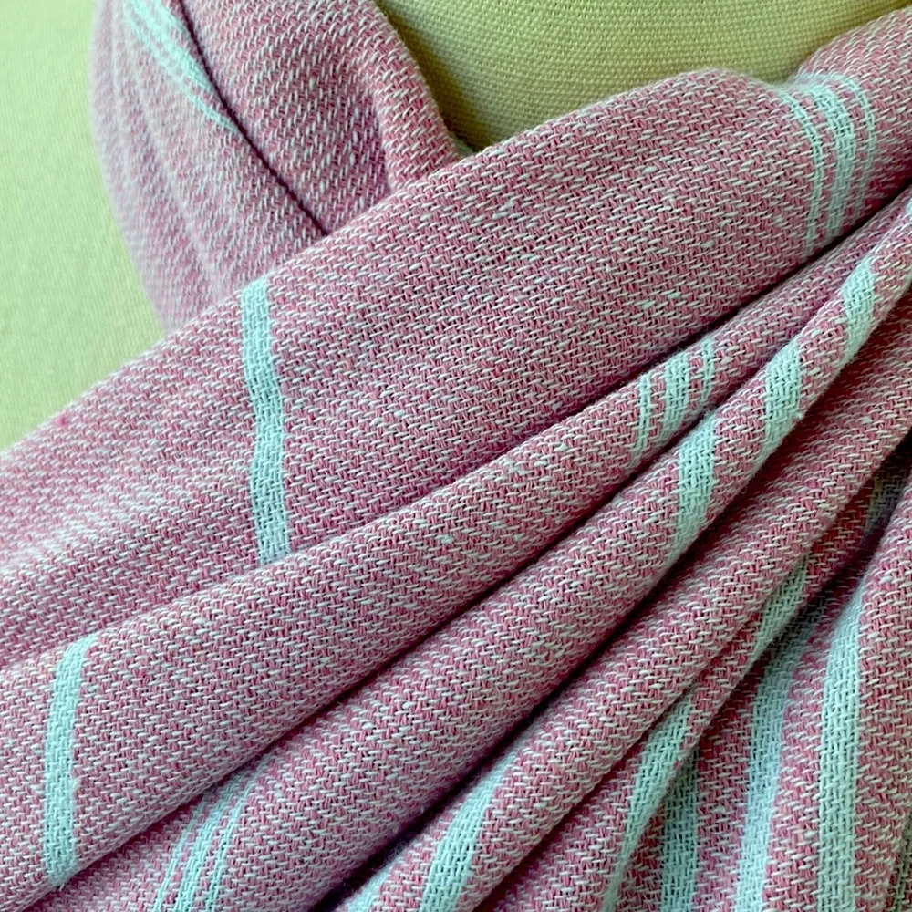 Perfect Pink & White Turkish Beach Towel Sarong /Beach Cover Up /Wrap /Brand New